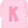 thumbnail image 4 of Inktastic Pink and White Polka Dots Letter K Boys or Girls Long Sleeve Toddler T-Shirt, 4 of 5
