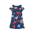 thumbnail image 6 of XADYUY Independence Day Dress for Girls Love Heart Firework Graphic 4th Of July Dresses Casual A-Line Short Sleeve Toddler Skater Cute Loose Patriotic Sundresses for 4-14t Kids,5-6 Years Royal Blue, 6 of 6