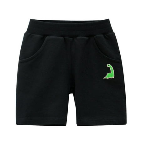 

Booker Toddler Kids Baby Boys Jogger Shorts Summer Cotton Casual Dinosaur Embroider Short Active Pants With Pockets