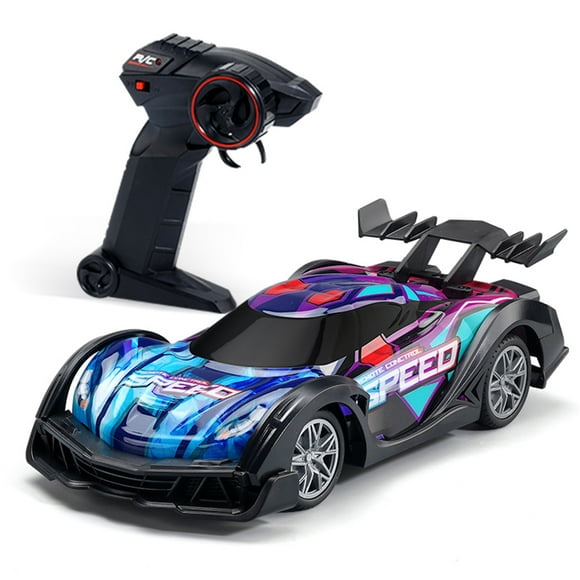 Zootealy Voiture de Course RC Bleue et Violette pour Enfants avec Pile Rechargeable - Véhicule Jouet à Vitesse Rapide, Télécommandé avec Lumières Brillantes, Matériau ABS Robuste, Facile à Maîtriser, Intérieur et Extérieur