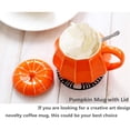 thumbnail image 6 of Mug Pumpkin Mug with Lid - Ceramic Decorations Ornament Coffee Mugs Big Cute Fall Decor Cups Teacup - Birthday Gift Idea, 6 of 8