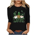 thumbnail image 2 of Meichang Hauts à Manches 3/4 pour Femmes, T-Shirts Graphiques Verts pour la Saint-Patrick, Blouses Décontractées à Col Rond, 2 of 4