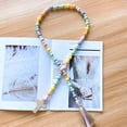 thumbnail image 2 of Easter Wood Bead Garland Farmhouse Decorative Wooden Beads Prayer Beads Tassel Garland Wall Hanging Decoration with Cross for Tiered Tray, 2 of 7