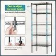 thumbnail image 6 of Dkelincs NSF Metal Shelf 5 Tier Wire Shelving Unit Adjustable Storage Shelves 17’’x12’’x48’’(LxWxH) Metal Rack for Kitchen, Office, 750 Lbs Weight Capacity, Black, 6 of 6