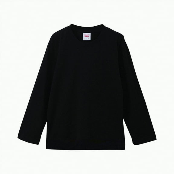 KPOPLK Toddler Kids Boys Girls Long Sleeve Basic Inside T Shirt Casual Tees Shirt Tops Solid Cloths(12-18 Months,G327-Black)