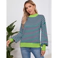 thumbnail image 3 of Sweaters for Women Crew Neck Loose Fit Long Sleeve Striped Knitted Pullover Sweaters Tops Color Block Winter Sweaters Alsol Lamesa, 3 of 6