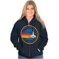 thumbnail image 3 of Retro NASA Space Shuttle Rainbow Unisex Plus Size Zip Hoodie Brisco Brands 2X, 3 of 5