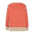 thumbnail image 4 of XPMWRP Women's Striped Casual Sweatshirts Oversized Crewneck Long Sleeve Pullover Top Fall Winter Outfits Fashion Clothes Orange XL, 4 of 4