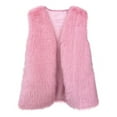 thumbnail image 2 of Xdegoge Womens Casual Faux Fur Vest Daily Loose Sleeveless Furry Coat Cropped Solid Color Coats Button V Neck Jacket Cold Weather Keep Warm Jackets Fall Winter Fashion Thermal Outerwear, 2 of 4