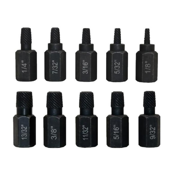 Zeiwohndc 10 Pcs Damaged Screw Extractor Drill Stripped Screw Extractor Remover Tool