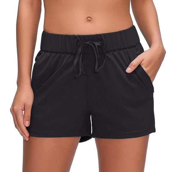 WMTBSRSW Shorts for Women Trendy 2024 Summer Beach Drawstring Shorts Lightweight Loose Vacation Trendy Lounge Clothes with Pockets
