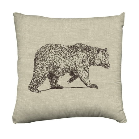Bears Mvp Pillow - American Heritage Collection Burlap Bear 16