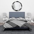 thumbnail image 2 of Designart 'Black and White Check Stipes Pattern' Modern & Contemporary Duvet Cover Set, 2 of 4
