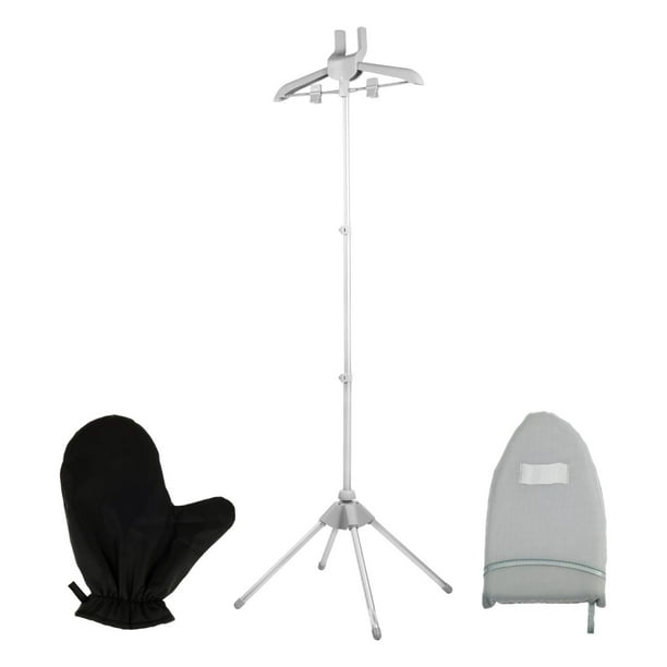 Perchero para ropa, vaporizador de ropa, ligero, soporte para plancha de vapor, resistente con dos Gris