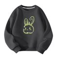 thumbnail image 2 of Cute Sweatshirts for Boys Girls Animal Bunny Print Cotton Round Neck Easter Tops Unisex Child Fall Winter Clothing (4-5 Years, Dark Gray), 2 of 4