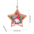 thumbnail image 3 of Adorno de estrella LED con luces cálidas - Colgante de madera de Papá Noel y muñeco de nieve - Decoración del árbol de Navidad de 4,13 pulgadas, 3 of 6
