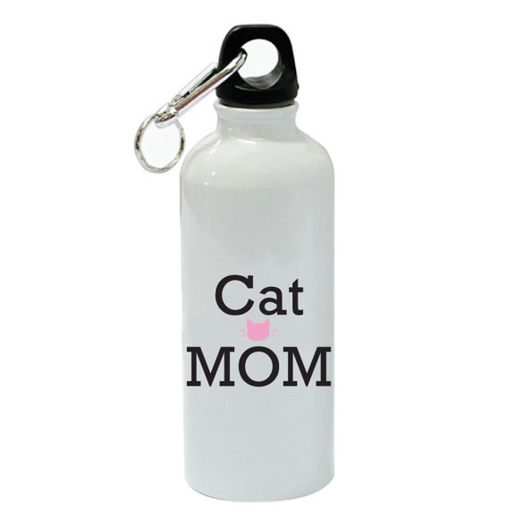 Cat Mom White Aluminum Sports 20 oz Water Bottle