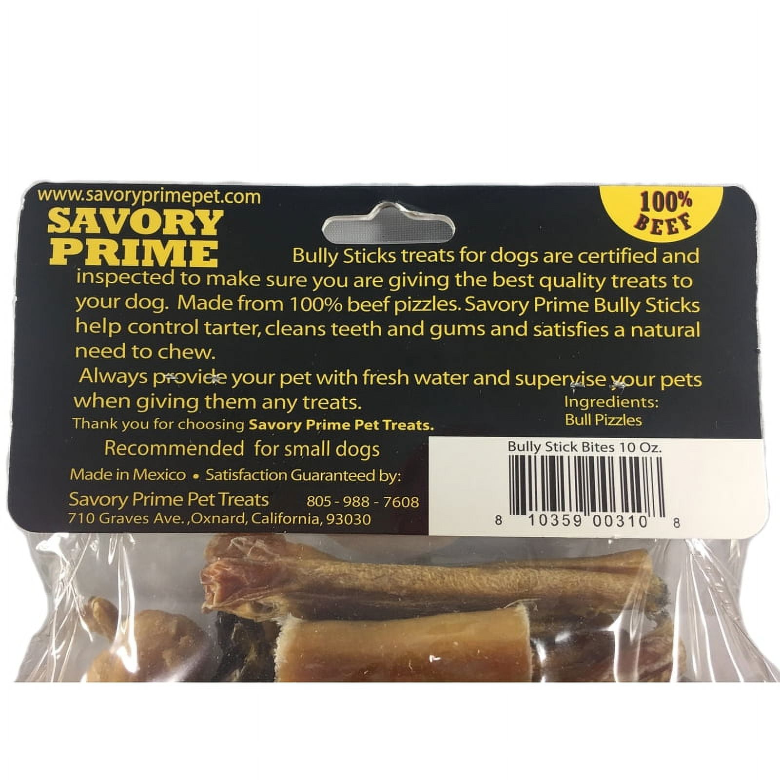 Savory Prime Bully Sticks Beef Grain Free Treats For Dog 1 each