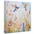 thumbnail image 2 of Ships Next Day Canvas Wall Art 8"x8", Spring Hummingbird Floral Wood Framed Canvas Print Painting, Farmhouse Flower Botanical Ready to Hang Small Picture Wall Decor for Home Bathroom Nursery Kitchen, 2 of 9