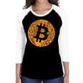 thumbnail image 1 of Women's Raglan Baseball Word Art T-shirt - Bitcoin, 1 of 2