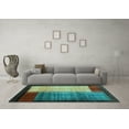 thumbnail image 3 of Ahgly Company Indoor Round Abstract Light Blue Contemporary Area Rugs, 3' Round, 3 of 4