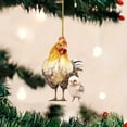 thumbnail image 4 of Cute Rooster Acrylic Christmas Ornaments, Cartoon Rooster 2D Pendants for Xmas Tree Decorations, Animal Theme Holiday Home Decor, Festive Car Interior Hanging Decor with Christmas Designs, 4 of 5