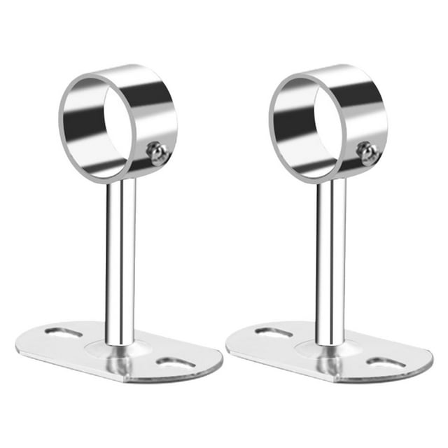 Miangastore 2Pcs Hanging Closet Rod Support Stainless Steel Load-bearing Rod for Homeowners