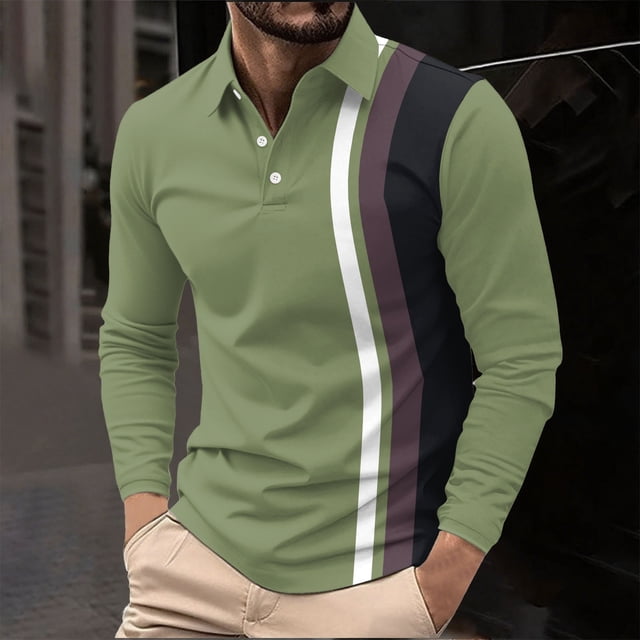 Blusa y camisa de manga corta con cuello vuelto Camisa casual de manga larga para hombre con cuello de manga corta estampado Top/camisa para hombre