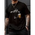 thumbnail image 1 of Camiseta gráfica de cuello redondo para hombre con estampado elegante, camiseta informal y cómoda, top de manga corta moderno para uso diario en verano., 1 of 6