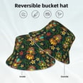 thumbnail image 2 of Yiaed Mask Tropical Flower Print Reflective Stripe Bucket Hat Unisex Funny Outdoor Fisherman Cap Beach Sun Hat, 2 of 5