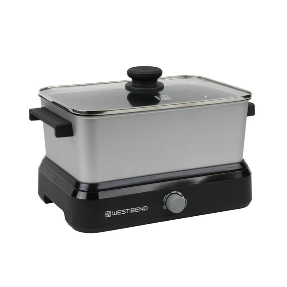 West Bend Versatility Cooker with Storage Bag and Non-Stick Surface, 5 Qt. Capacity, in Silver (87905)