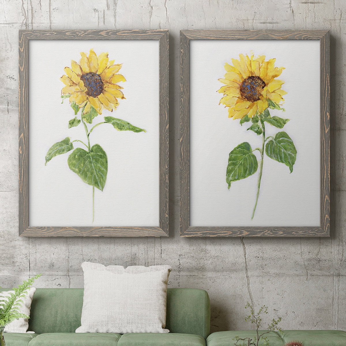 Sunflower I - Premium Framed Canvas 2 Piece Set - Ready to Hang