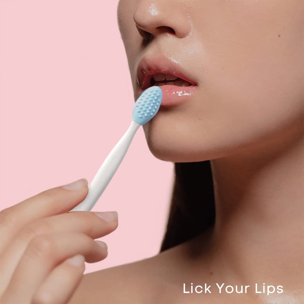 Silicone lip scrubber brush