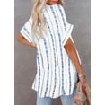 thumbnail image 3 of Asyoly Women's V-Neck Shirts Cuffed Sleeve Blouse Button Down Tops Side Split Tops, 3 of 4