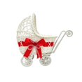 thumbnail image 2 of OKKVV Mini Rattan Baby Carriage Basket, Decorative Woven Storage Gift Basket, Multipurpose Photo Prop Organizer for Baby Shower Party Home Decor, 9.84in L × 5.12in W × 9.45in H Red, 2 of 8