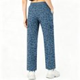thumbnail image 4 of Womens Pants Leopard Print Elastic Waist Drawstring Wide Leg Cargo Pants With Multi Pockets Casual Loose Fit Athletic Lounge Pants For Daily Streetwear, 4 of 4