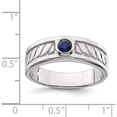 thumbnail image 4 of Sterling Silver Men's Blue Sapphire Ring (Size 10) Made In Thailand qr6845-10, 4 of 5