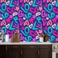 thumbnail image 5 of Peel and Stick Wallpaper Contact Paper Abstract chaotic line hearts Monochrome for girls Self Adhesive and Removable 17.7in x 118in, 5 of 8
