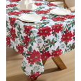 thumbnail image 5 of Decorative Tablecloth, Wrinkle and Stain Resistant, Spillproof Water Repellent, Easy Care Washable Polyester Fabric for Dining, Kitchen, Holiday and Party, 60" x 84", Christmas Floral, 5 of 6