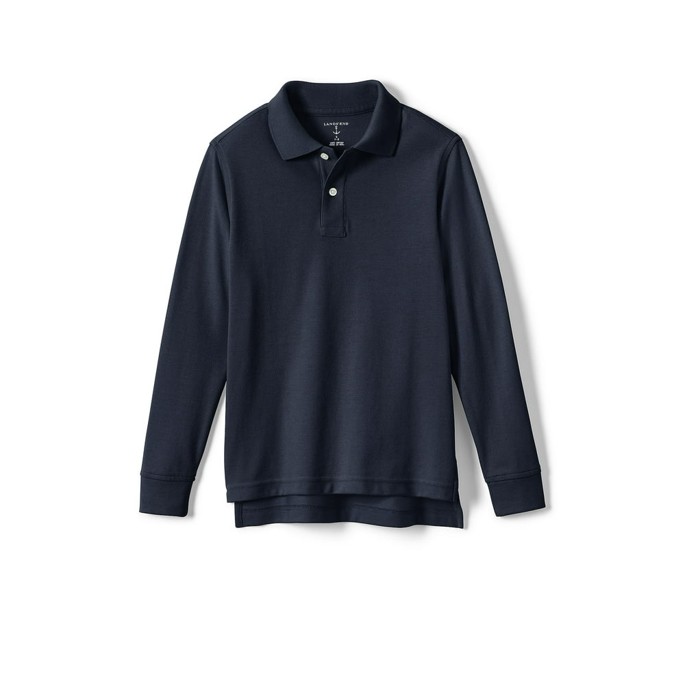 Lands' End Lands' End Boys School Uniform Long Sleeve Sleeve Pique