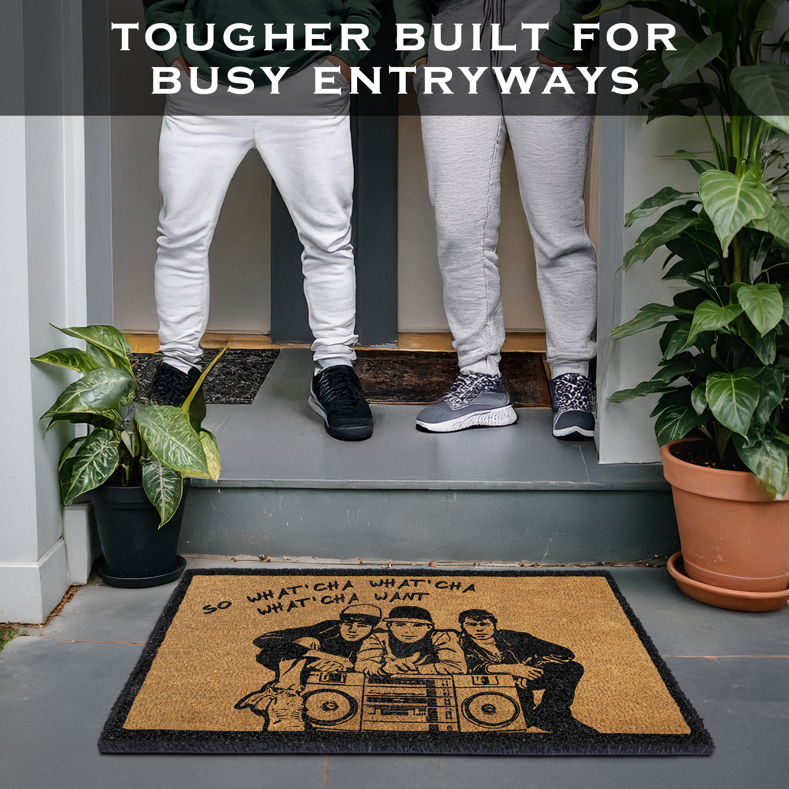 MAINEVENT What’cha Want Doormat 30x17 Inch, Funny Outdoor Welcome Mat for Outside