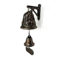 thumbnail image 2 of Timbre metálico vintage para entrada de pared | Campana de bienvenida rústica de hierro con carillón mecánico | Timbre de puerta manual decorativo para el hogar, patio, jardín, bar o cafetería, 2 of 6