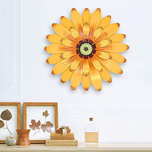 Juegoal 12.6 Large Metal Sunflower Wall Art Inspirational Wall Decor Hanging for Indoor Outdoor Home Bedroom Living Room Office Garden