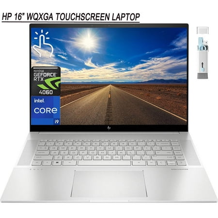 HP Envy 16" Touchscreen Laptop, Intel Core i9 13900H, 64GB DDR5 RAM, 2TB SSD, NVIDIA GeForce RTX 4060, Backlit Keyboard, Windows 11 Home, Cefesfy Multifunctional Brush