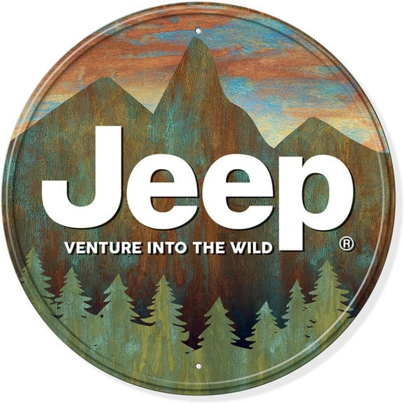 Jeep Venture FULLY EMBOSSED STEEL ALUMINUM SIGN 11.75" Diameter