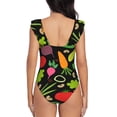 thumbnail image 5 of Haiem Cartoon Vegetables Women's Ruffle One Piece Swimsuits Tummy Control Bathing Suit V Neck Swimwear Slimming for Teen Girls-, 5 of 8