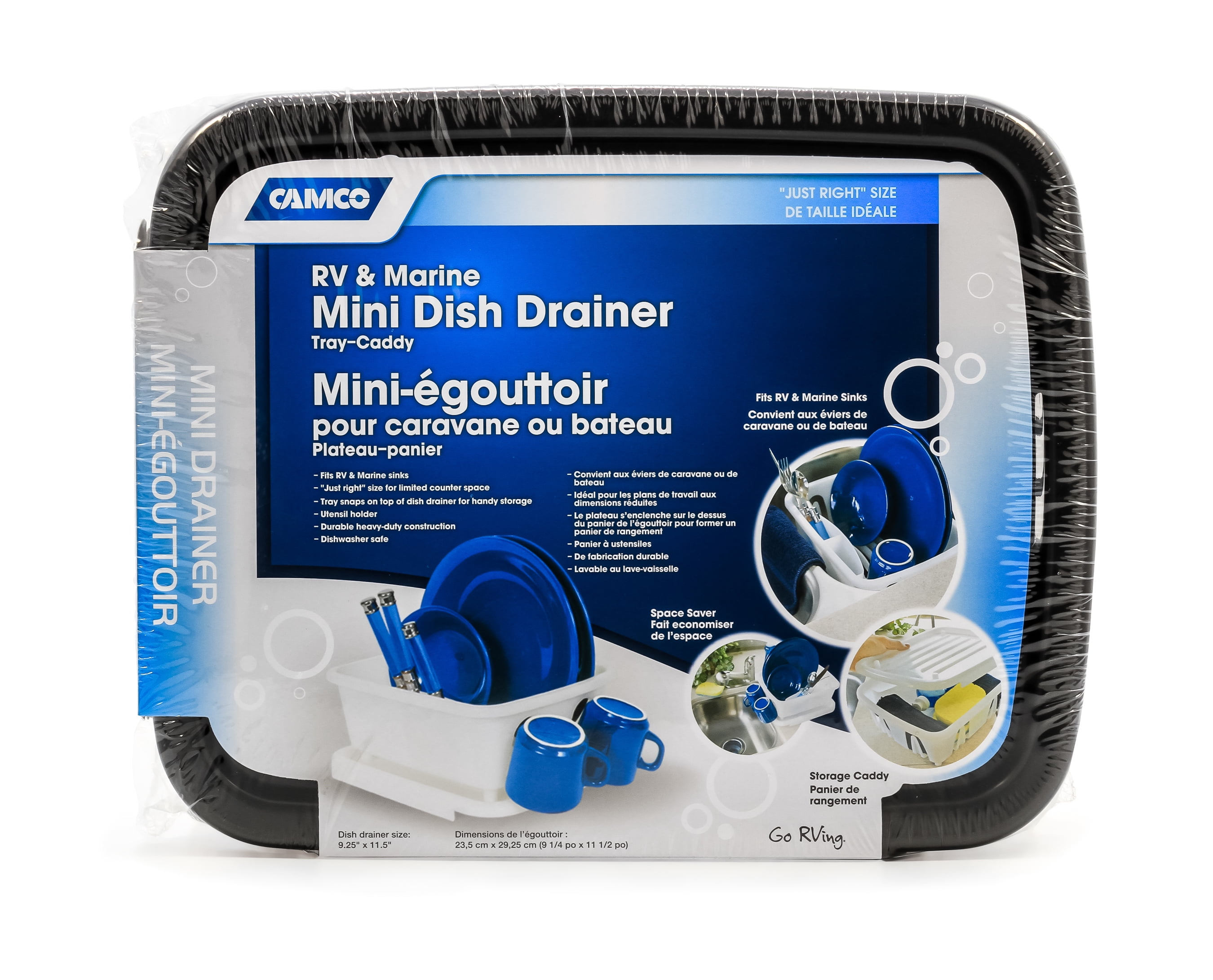 Camco - 43512 - Mini Dish Drainer & Tray Black