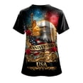 thumbnail image 5 of COMVALUE American 250th Anniversary Scrubs Tops for Women Short Sleeve Scrub Shirts Plus Size Nurse Uniform with Pockets (Gold, XXL), 5 of 7