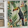 thumbnail image 6 of Orinice  Tropical Birds Leaves Shower Curtain for Bathroom Toucan Green Jungle Palm Leaf Decorative Bath Curtain Polyester Fabric Waterproof Bathroom Curtain with 12 Hooks 60x72, 6 of 7