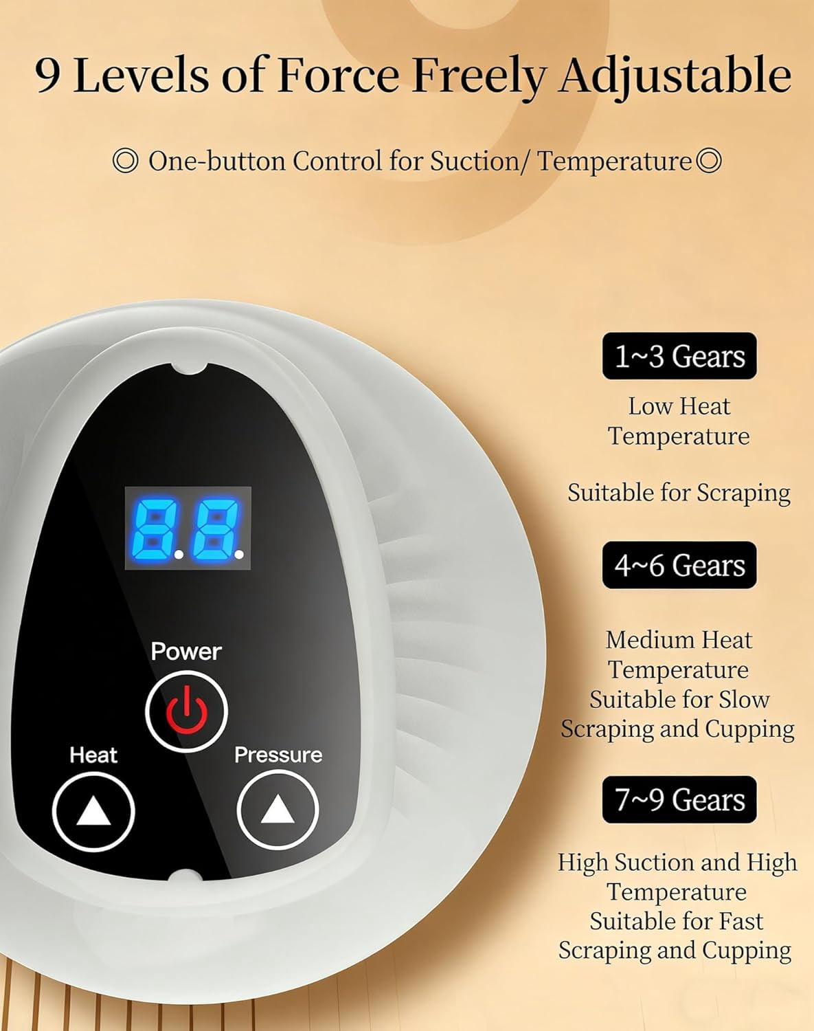 Cellulite Massager, 4-in-1 Anti-Cellulice Suction Cupper with Red Light, 9 Levels Rechargeable Massager for Firmer Toned Skin on Legs Abdomen Arms